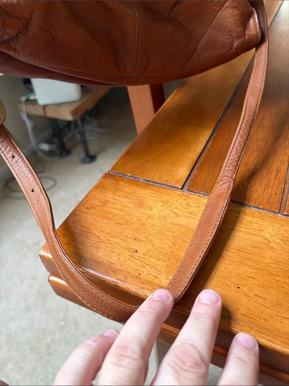 HOBO Cognac Leather Laptop Backpack